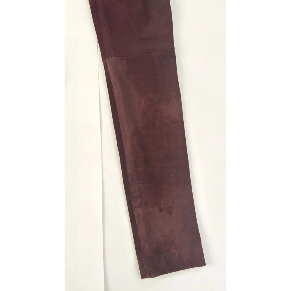 Zadig & Voltaire Deluxe Pharell Deluxe Lamb Leather Maroon Leggings Pants